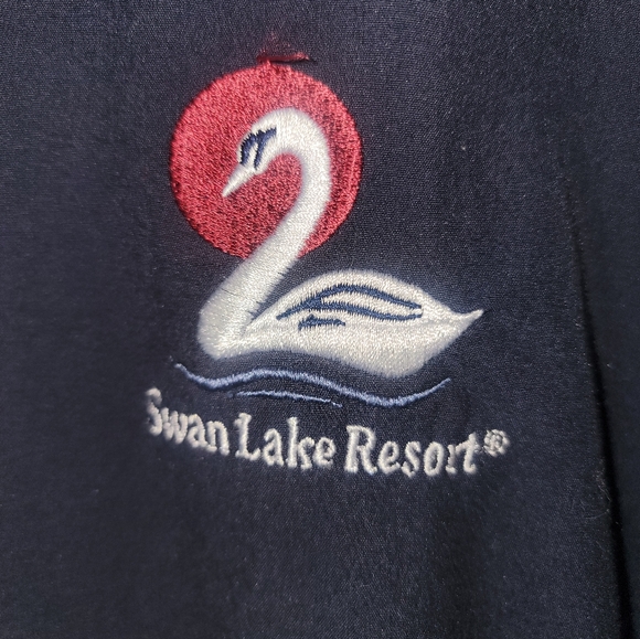 Mens Sz L Gear Flex Action Swan Lake Resort Lined Sweatshirt Navy - Picture 9 of 11